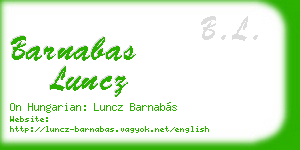 barnabas luncz business card