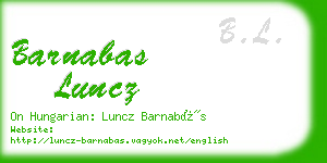 barnabas luncz business card